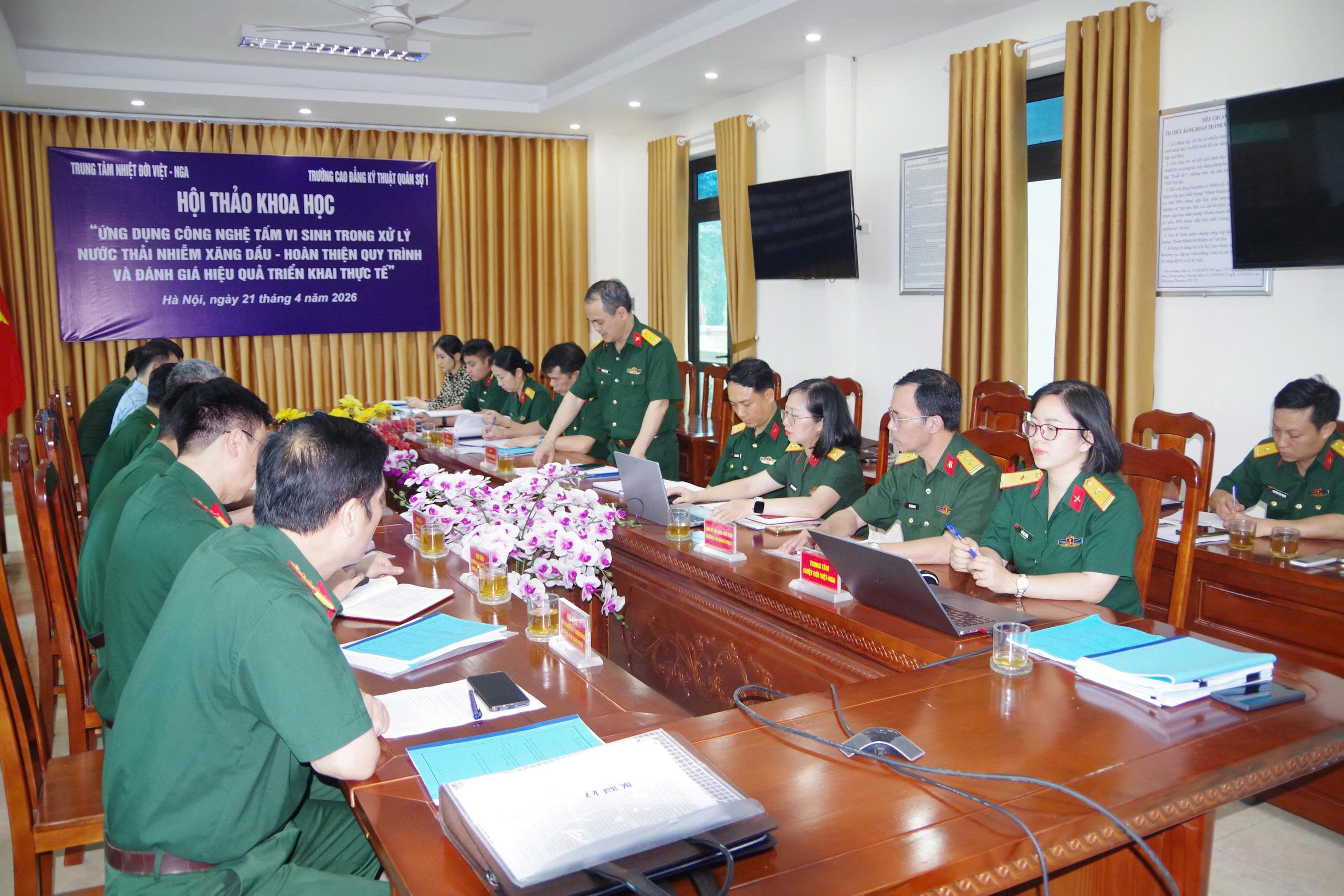 Nghiệm thu kỹ thuật và Hội thảo khoa học về xử lý nước thải nhiễm xăng dầu: khẳng định hiệu quả công nghệ tấm vi sinh trong thực tiễn Quân đội